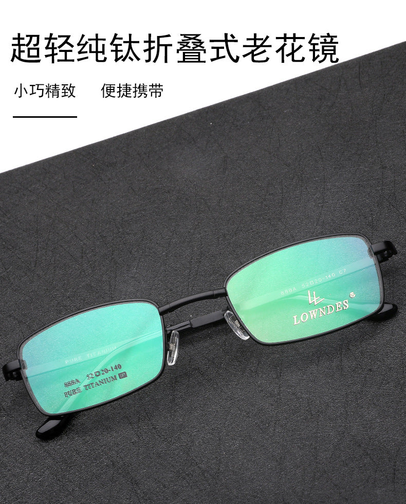 New High Quality Pure Titanium Folding Glasses Frame Optical Frame Ultra Light Glasses Frame Myopia Wholesale Large Frame