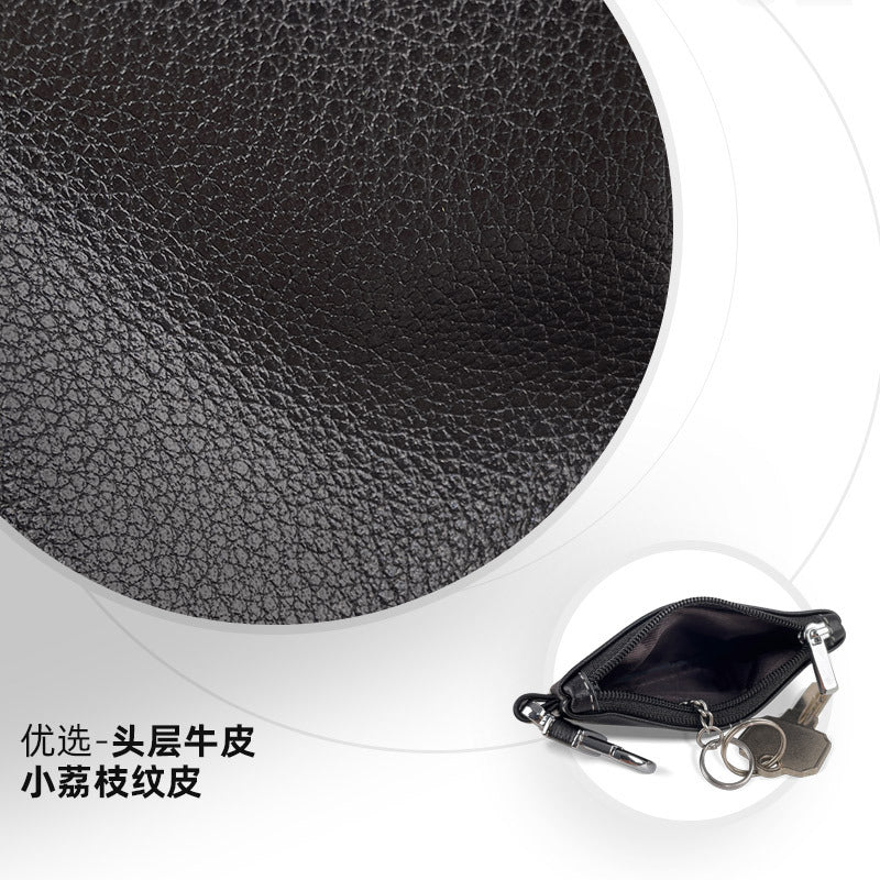 2024 New Genuine Leather Key Bag Home Key Storage Bag Simple Top Layer Soft Cowhide General Motors Key Case