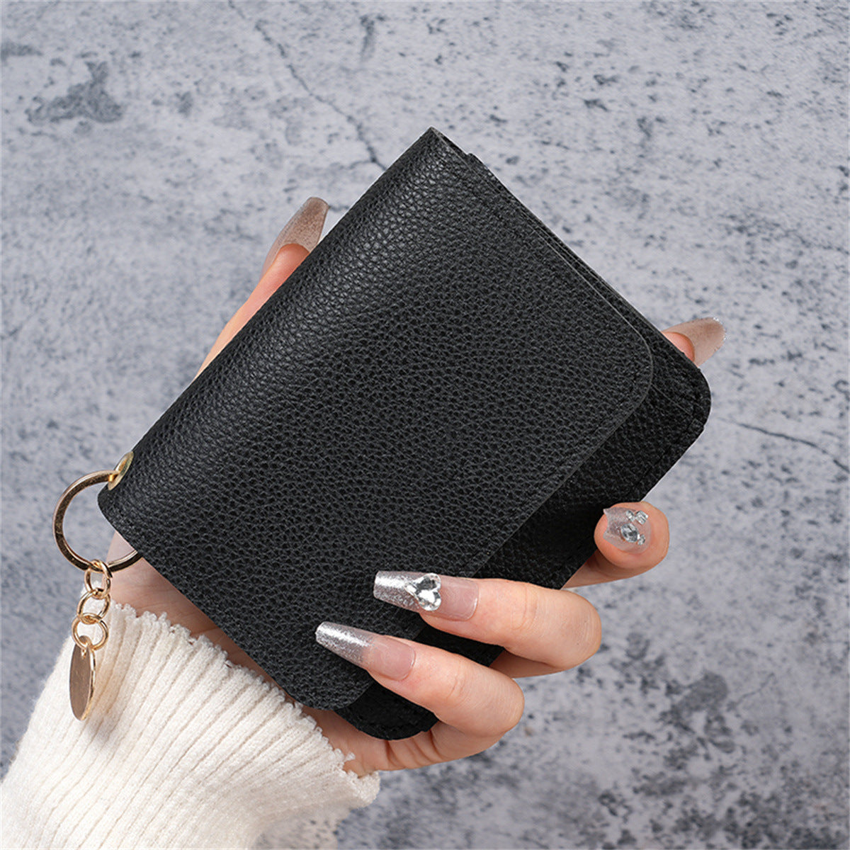Factory New Card Bag Short Cute Small Women's Coin Purse Simple Light Luxury PU Leather Certificate Storage Bag Thin