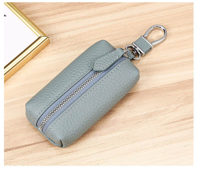Upgraded High Quality Leather Exquisite Key Case Cowhide Key Case Home Car Key Dual Key Bag