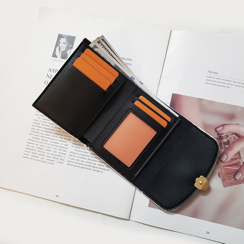 Ins New Snakehead Women's Wallet Women's Short Coin Purse Card Bag Anti-degaussing Fashion Wallet Trend Foreign Trade Hot