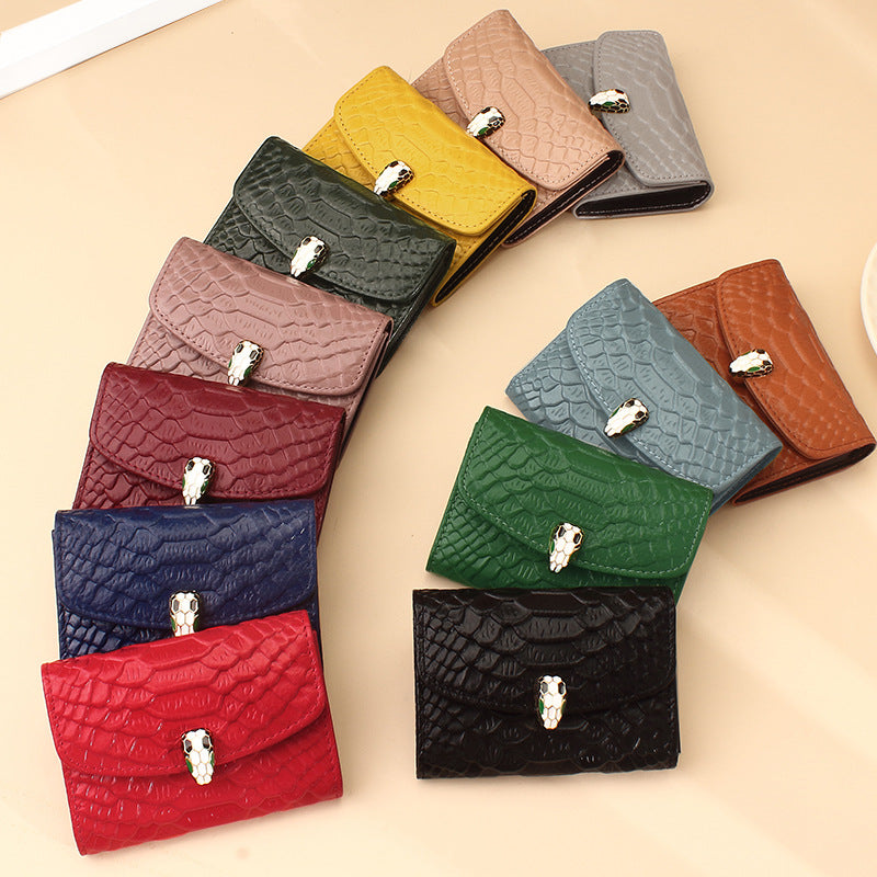 Factory Direct Sales Spot Gift Korean Version Genuine Pickup Bag Cowhide Multi-Card Slot Id Card Holder Credit Card Holder Business Card Holder