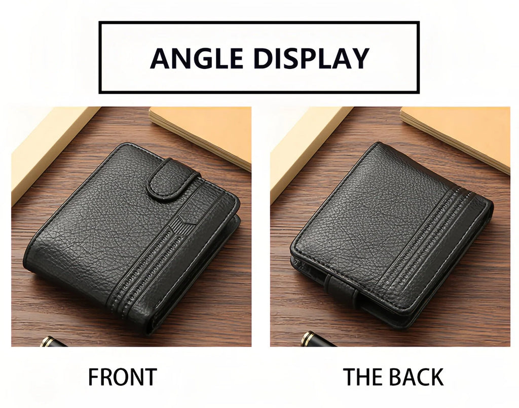 Manufacturers Wholesale New Men's Wallet PU Leather Short Export Cross-border Hasp Business Retro Multi-card Slot Coin PUrse