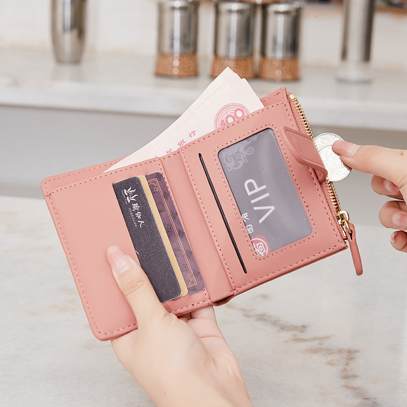 2026 New Style Fresh and Versatile Crocodile Pattern Women's Card Holder Korean Version Mini Portable Folding Short Coin Purse