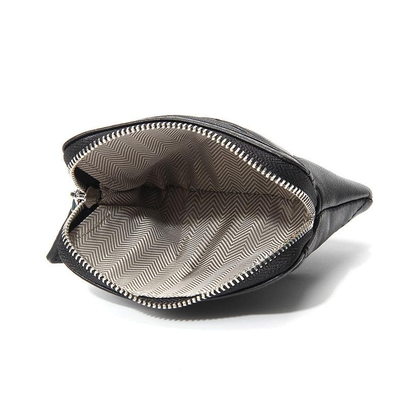 Genuine Leather Card Holder new sheepskin rhombus small mini women's solid color coin bag earphone storage zipper coin purse