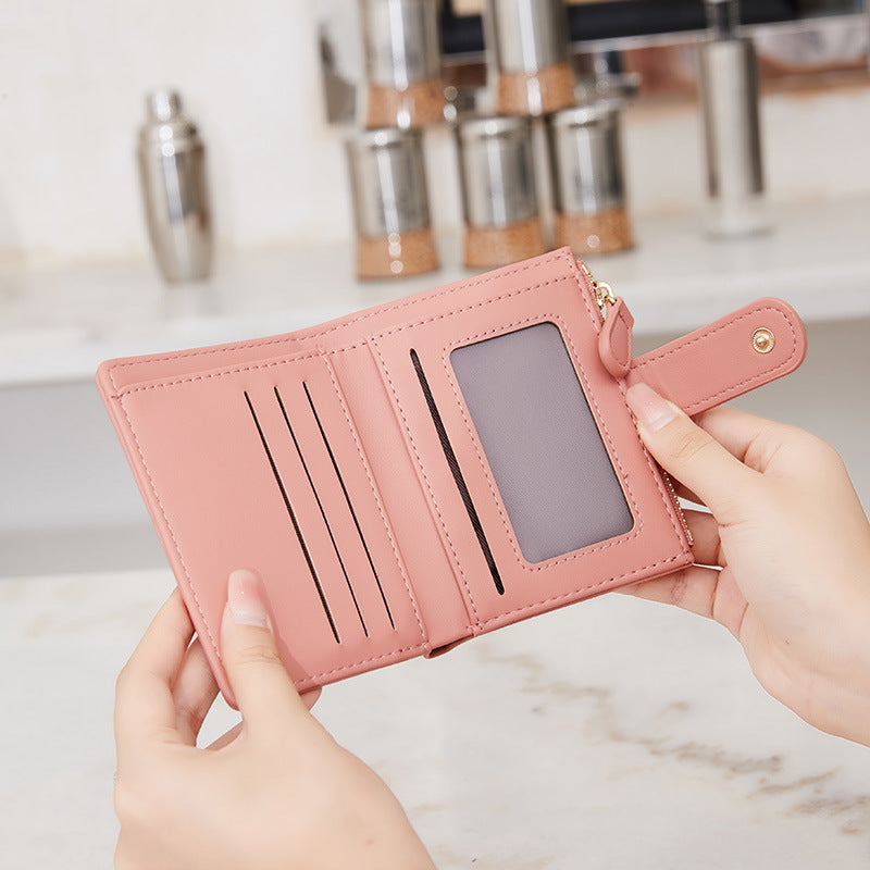 2026 New Style Fresh and Versatile Crocodile Pattern Women's Card Holder Korean Version Mini Portable Folding Short Coin Purse