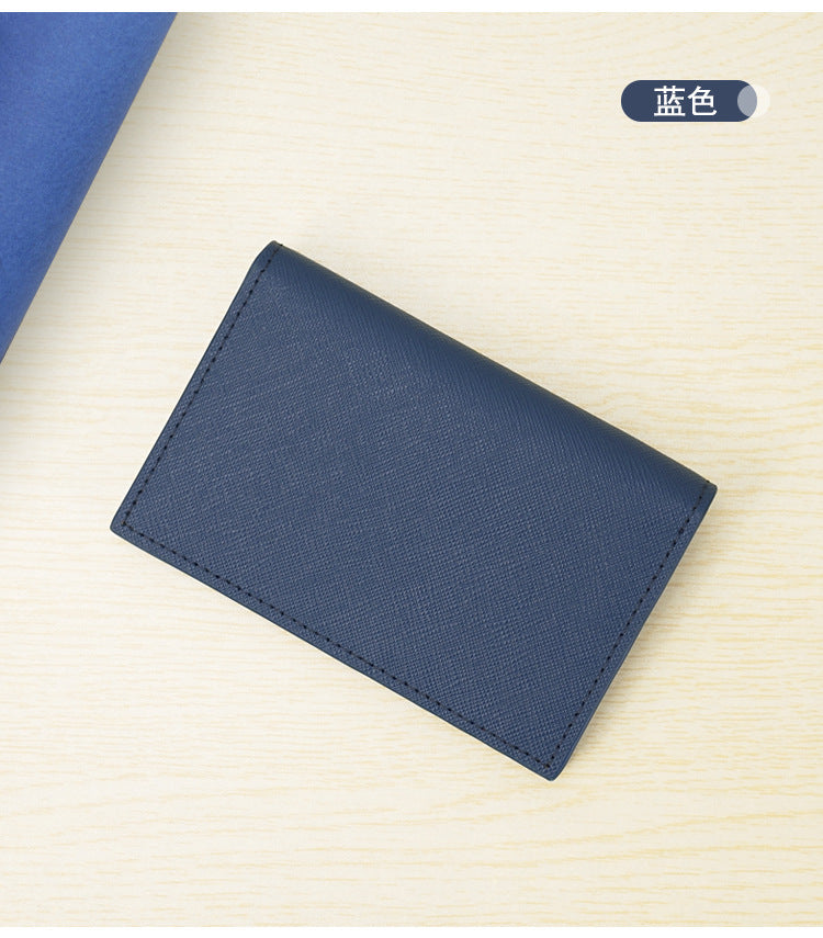 Customized Genuine Leather Card Holder for Men, Business Cowhide Cross-Grain Rfid Anti-Magnetic Card Holder, Ultra-Thin Bank Credit Card Holder Lo