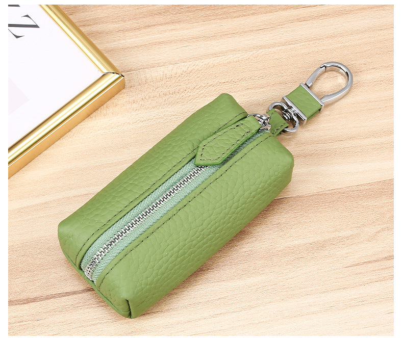 Upgraded High Quality Leather Exquisite Key Case Cowhide Key Case Home Car Key Dual Key Bag