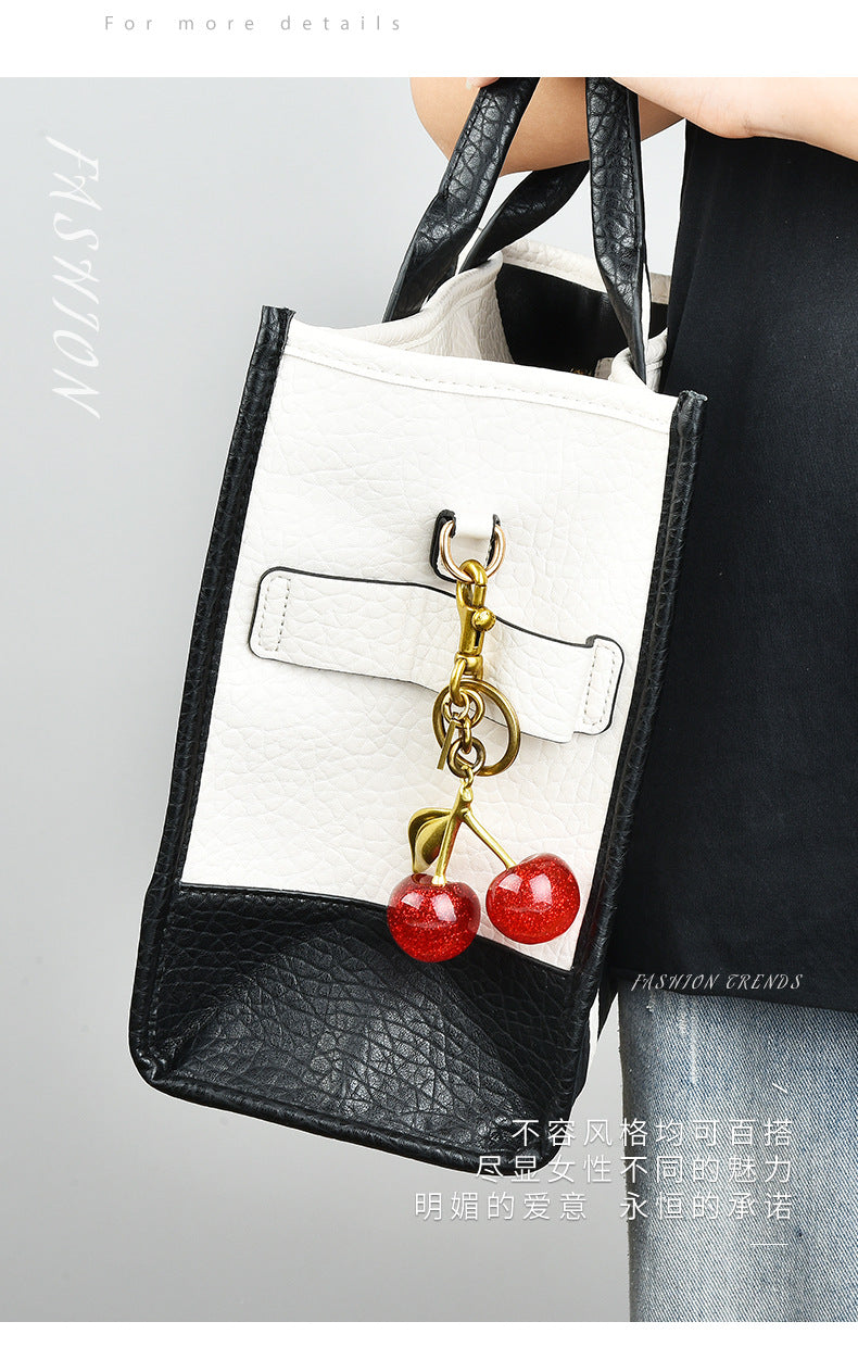 Bag pendant key buckle pink crystal cherry keychain pendant pendant car ornaments key wholesale