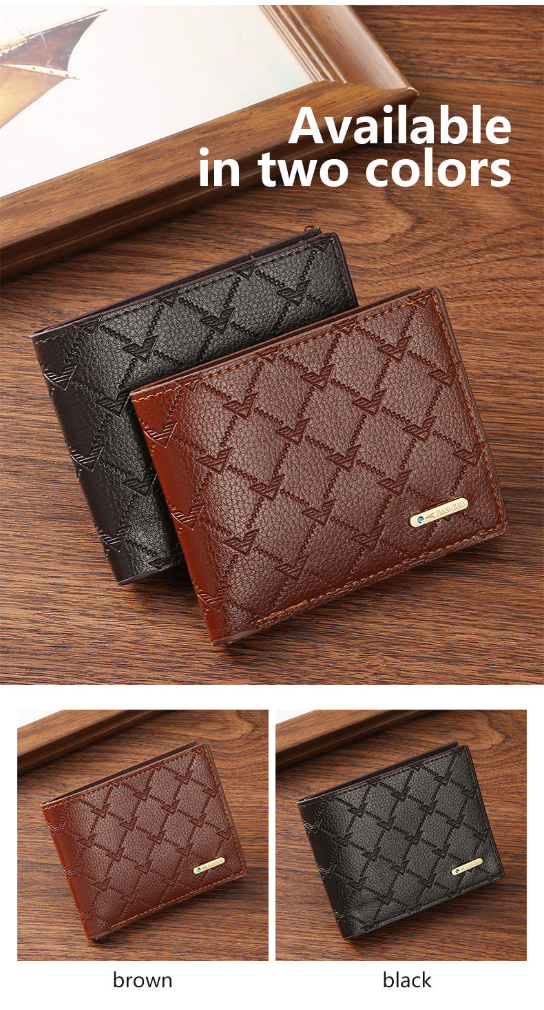 2024 New Cross-Border Supply Pu Coin Wallet Card Holder Men's Wallet Short Source Manufacturer Wallet Wholesale