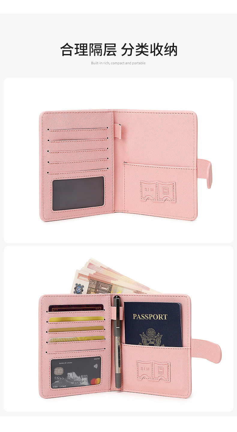 Cross-Border 2026 New Rfid Passport Wallet Multi-Functional Credit Card Document Holder Ultra-Thin Portable Travel Passport Holder