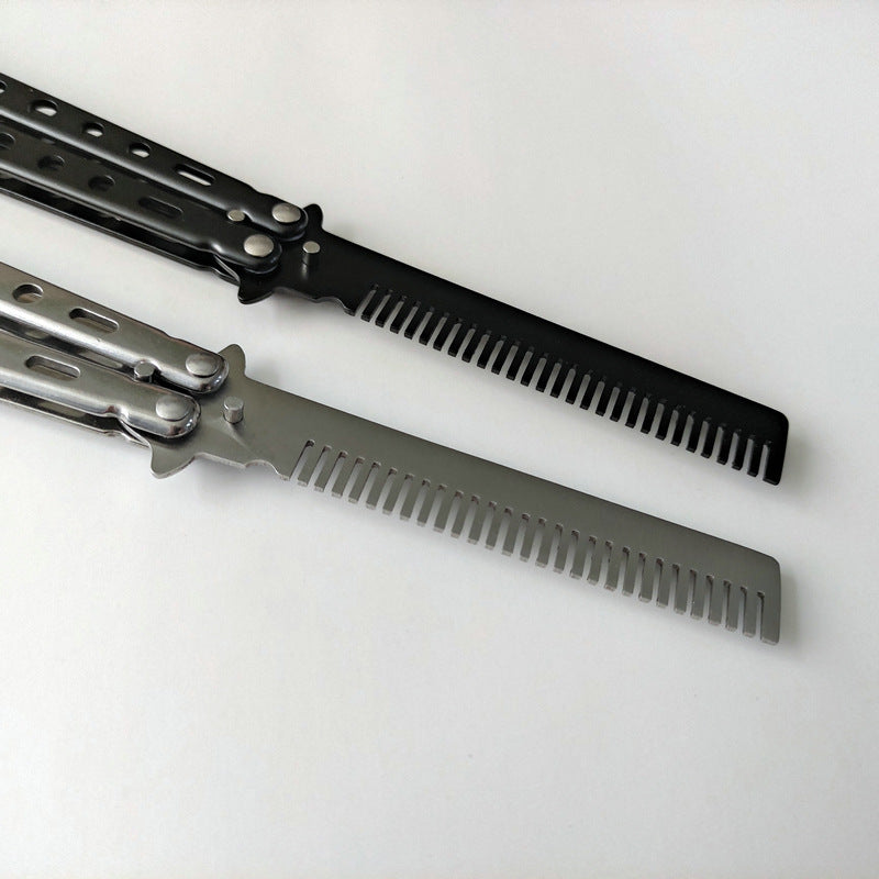 Factory Wholesale Unedged Metal Butterfly Practice Knife Csgo Game Training Hand Swing Knife American Butterfly Comb