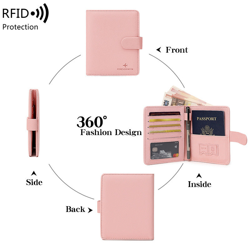 Cross-Border 2026 New Rfid Passport Wallet Multi-Functional Credit Card Document Holder Ultra-Thin Portable Travel Passport Holder