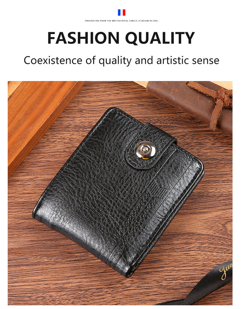 Manufacturers Wholesale New Men's Wallet PU Leather Short Export Cross-border Hasp Business Retro Multi-card Slot Coin PUrse