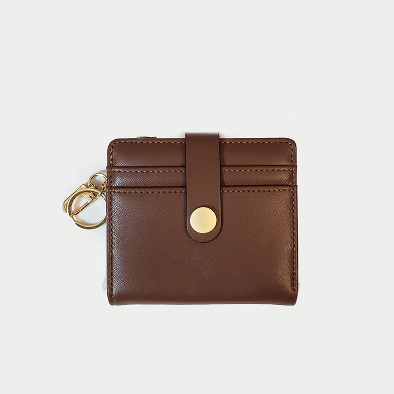 Ins Wallet Women's Short Multi-Functional Keychain Zipper Card Holder Coin Purse Women's Leather Wallet New Portable