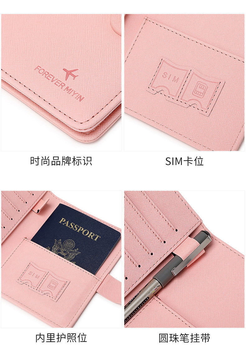Cross-Border 2026 New Rfid Passport Wallet Multi-Functional Credit Card Document Holder Ultra-Thin Portable Travel Passport Holder