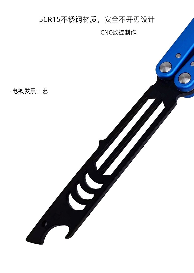 Factory Direct Sales Shark Butterfly Practice Knife Shaft Set Safety Version Fancy Training Knife Bottle Opener Unedged