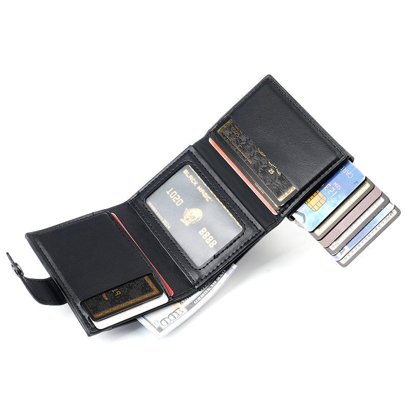 Cross-Border Popular Multi-Card Slot Men's Wallet Automatic Pop-Up Card Holder Unisex Credit Card Holder Card Holder Wholesale Women
