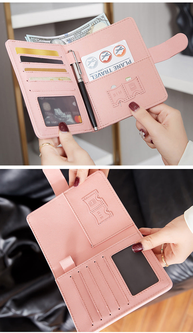 Cross-Border 2026 New Rfid Passport Wallet Multi-Functional Credit Card Document Holder Ultra-Thin Portable Travel Passport Holder