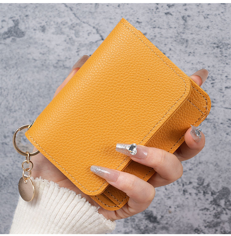 Factory New Card Bag Short Cute Small Women's Coin Purse Simple Light Luxury PU Leather Certificate Storage Bag Thin