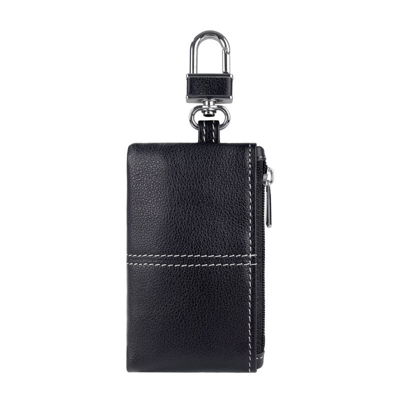 2024 New Genuine Leather Key Bag Home Key Storage Bag Simple Top Layer Soft Cowhide General Motors Key Case