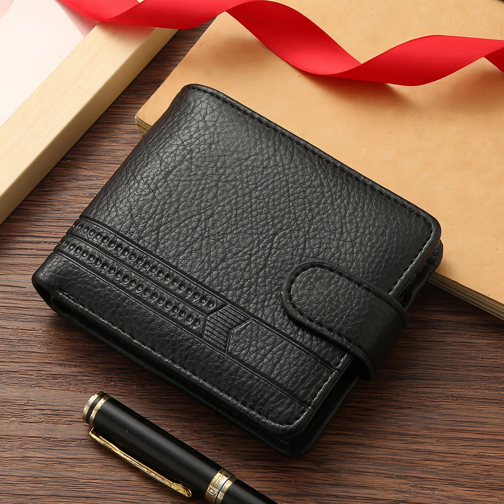 Manufacturers Wholesale New Men's Wallet PU Leather Short Export Cross-border Hasp Business Retro Multi-card Slot Coin PUrse