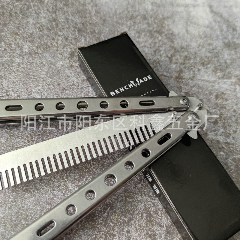 Factory Wholesale Unedged Metal Butterfly Practice Knife Csgo Game Training Hand Swing Knife American Butterfly Comb