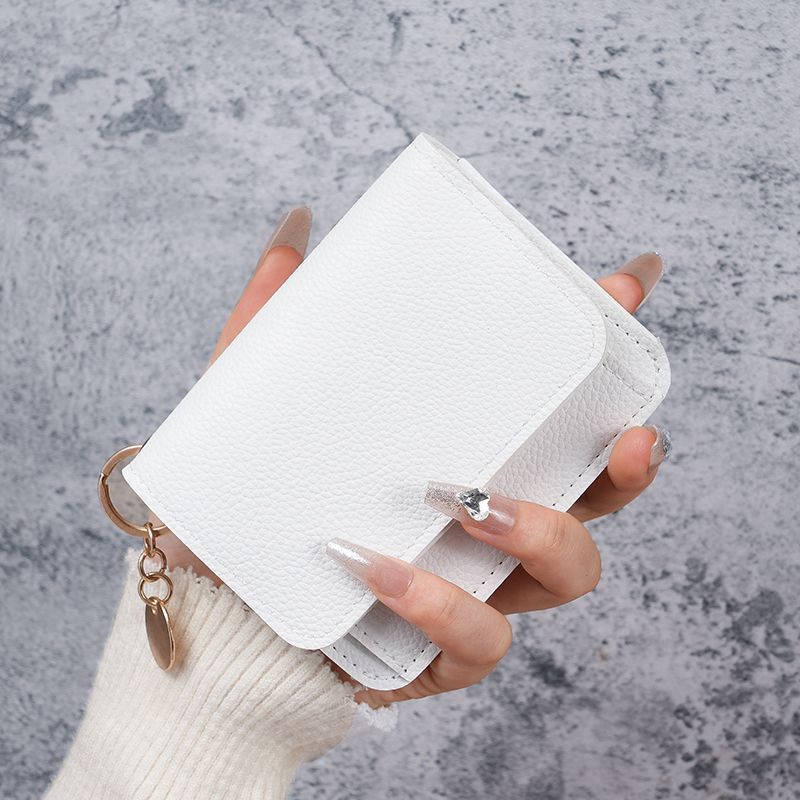 Factory New Card Bag Short Cute Small Women's Coin Purse Simple Light Luxury PU Leather Certificate Storage Bag Thin