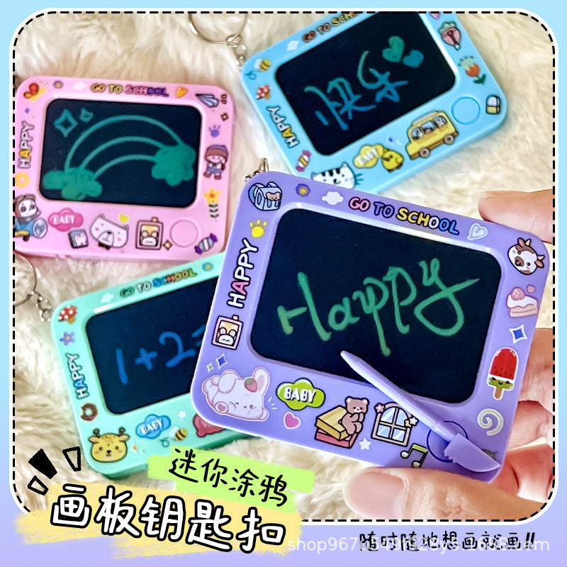 Creative Little Painter Mini Graffiti Sketchpad Car Keychain Cartoon Couple Bag Pendant Toy Gift Wholesale