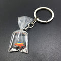 Creative Water Bag Fish Pendant Key Chain Novelty Goldfish Jewelry Backpack Pendant Keychain 7432