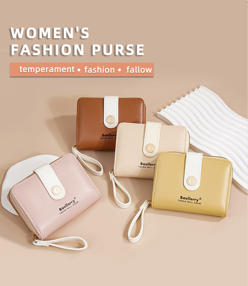 Baellerry New Wallet Women's Card Holder Fashion Niche Multi-Card Slot Cute High-Value Coin Purse for Women