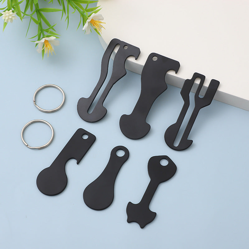 Foreign trade multi-functional key stainless steel bottle opener supermarket cart token keychain cross-border supermarket shopping cart token