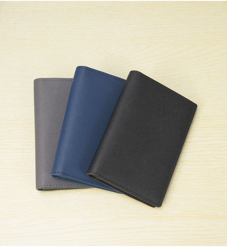 Customized Genuine Leather Card Holder for Men, Business Cowhide Cross-Grain Rfid Anti-Magnetic Card Holder, Ultra-Thin Bank Credit Card Holder Lo