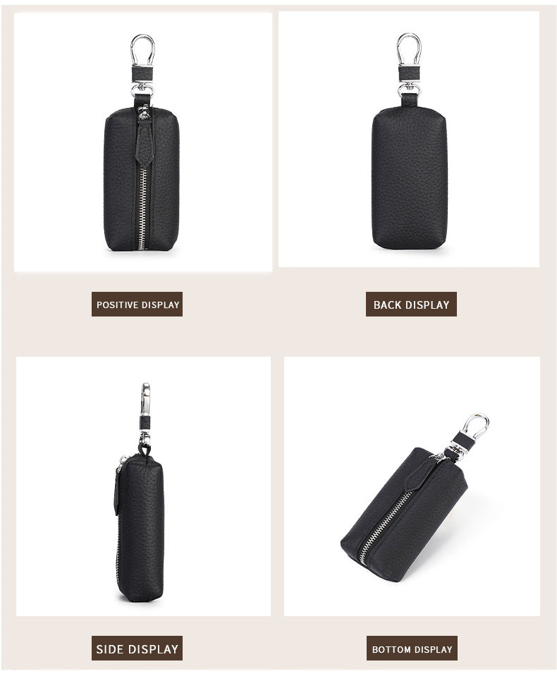 Upgraded High Quality Leather Exquisite Key Case Cowhide Key Case Home Car Key Dual Key Bag