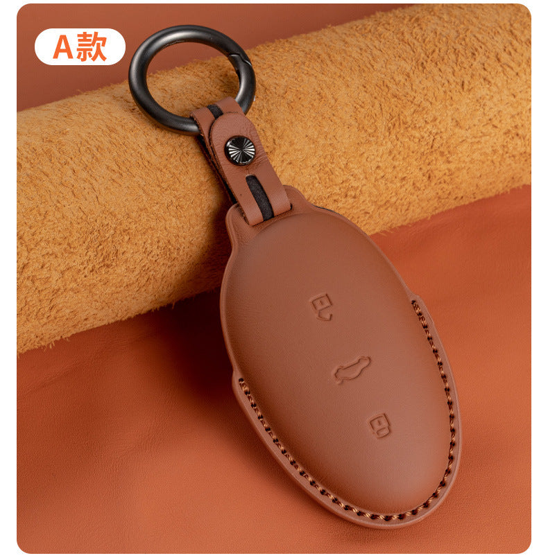 Suitable for Feifan Car Key Cover, Genuine Leather, Classic Classy, Atmospheric and Beautiful Keychain, Protective Shell Series