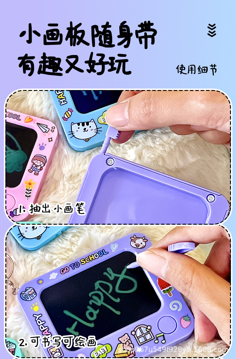 Creative Little Painter Mini Graffiti Sketchpad Car Keychain Cartoon Couple Bag Pendant Toy Gift Wholesale