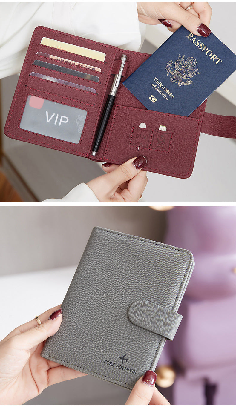 Cross-Border 2026 New Rfid Passport Wallet Multi-Functional Credit Card Document Holder Ultra-Thin Portable Travel Passport Holder