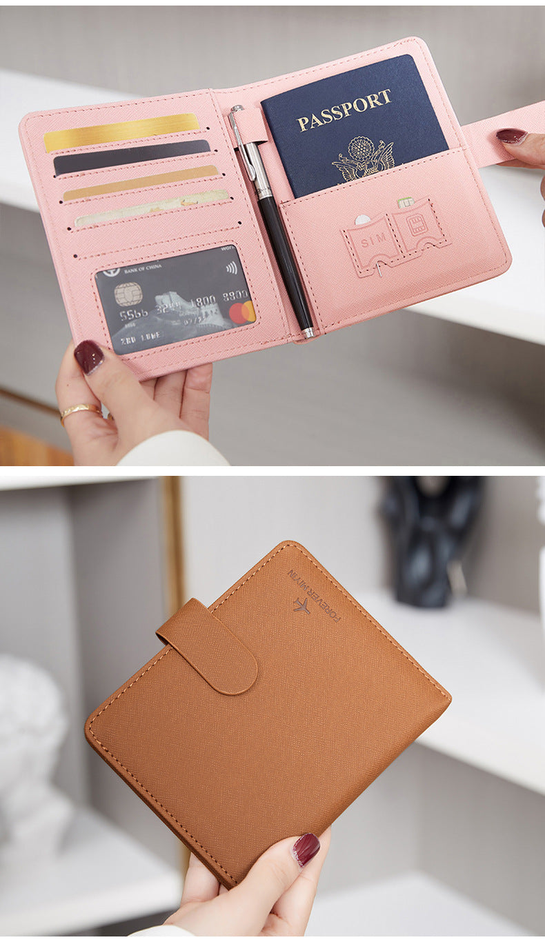 Cross-Border 2026 New Rfid Passport Wallet Multi-Functional Credit Card Document Holder Ultra-Thin Portable Travel Passport Holder