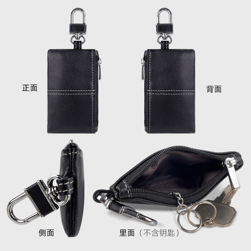 2024 New Genuine Leather Key Bag Home Key Storage Bag Simple Top Layer Soft Cowhide General Motors Key Case