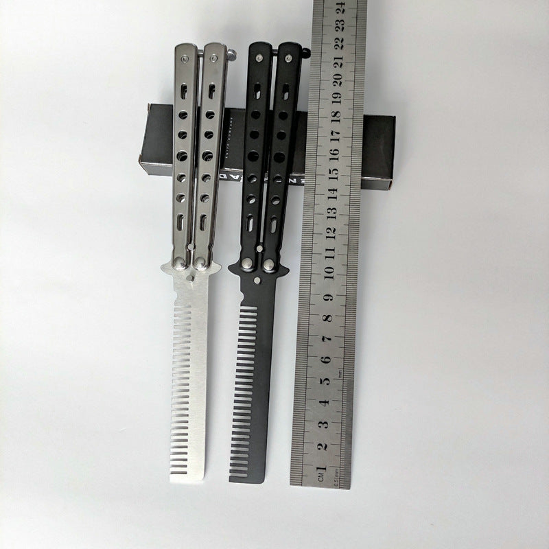 Factory Wholesale Unedged Metal Butterfly Practice Knife Csgo Game Training Hand Swing Knife American Butterfly Comb