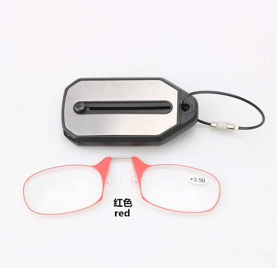 Cross-border new retractable clip nose reading glasses personalized fashion mini convenient reading keychain reading glasses trend