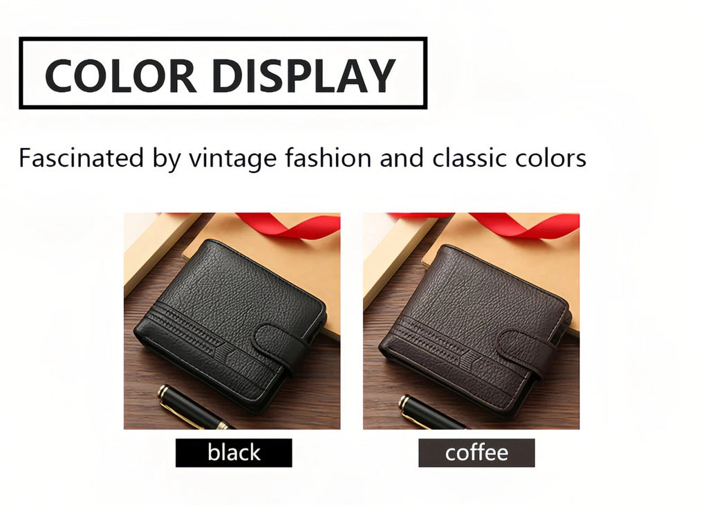 Manufacturers Wholesale New Men's Wallet PU Leather Short Export Cross-border Hasp Business Retro Multi-card Slot Coin PUrse