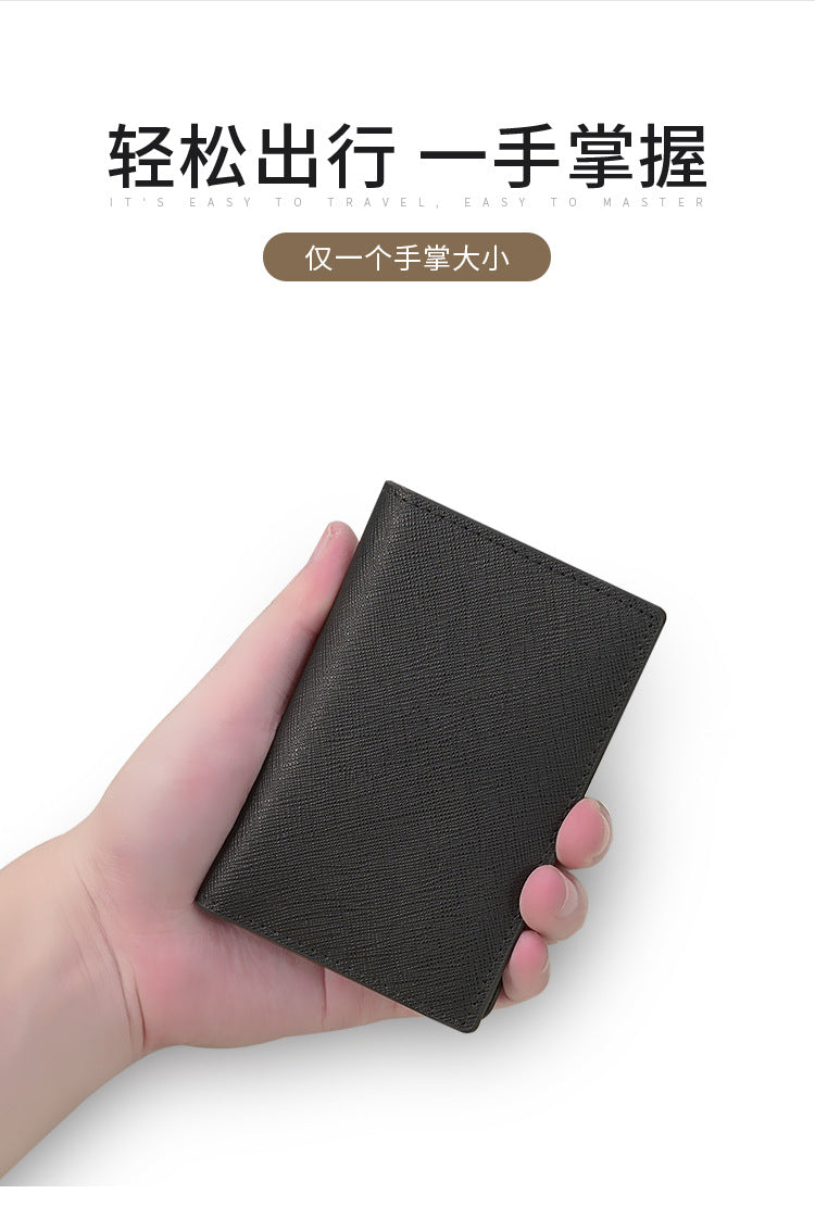 Customized Genuine Leather Card Holder for Men, Business Cowhide Cross-Grain Rfid Anti-Magnetic Card Holder, Ultra-Thin Bank Credit Card Holder Lo