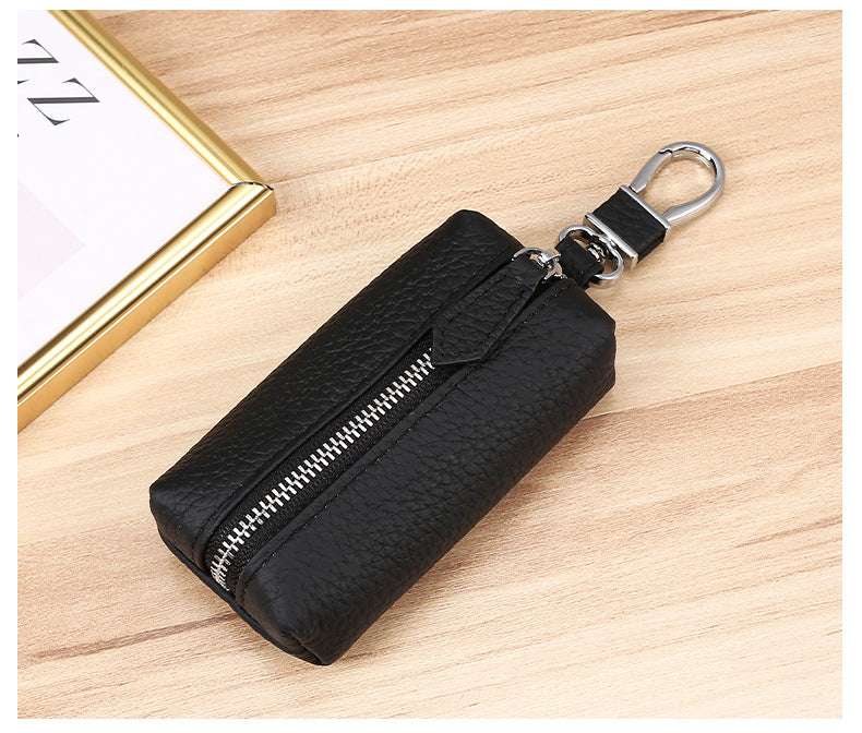 Upgraded High Quality Leather Exquisite Key Case Cowhide Key Case Home Car Key Dual Key Bag