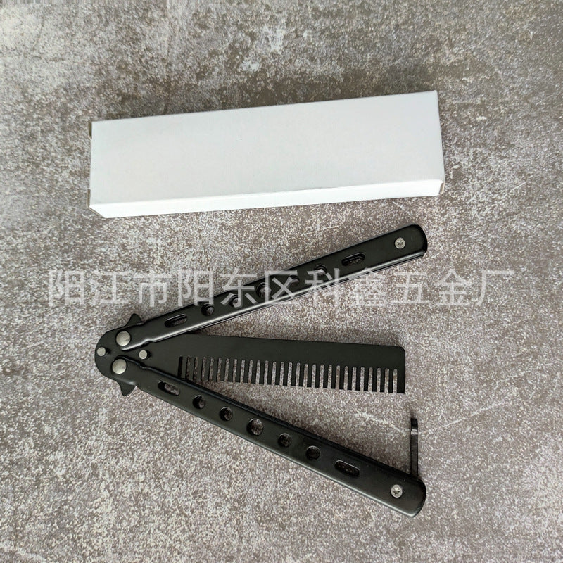 Factory Wholesale Unedged Metal Butterfly Practice Knife Csgo Game Training Hand Swing Knife American Butterfly Comb