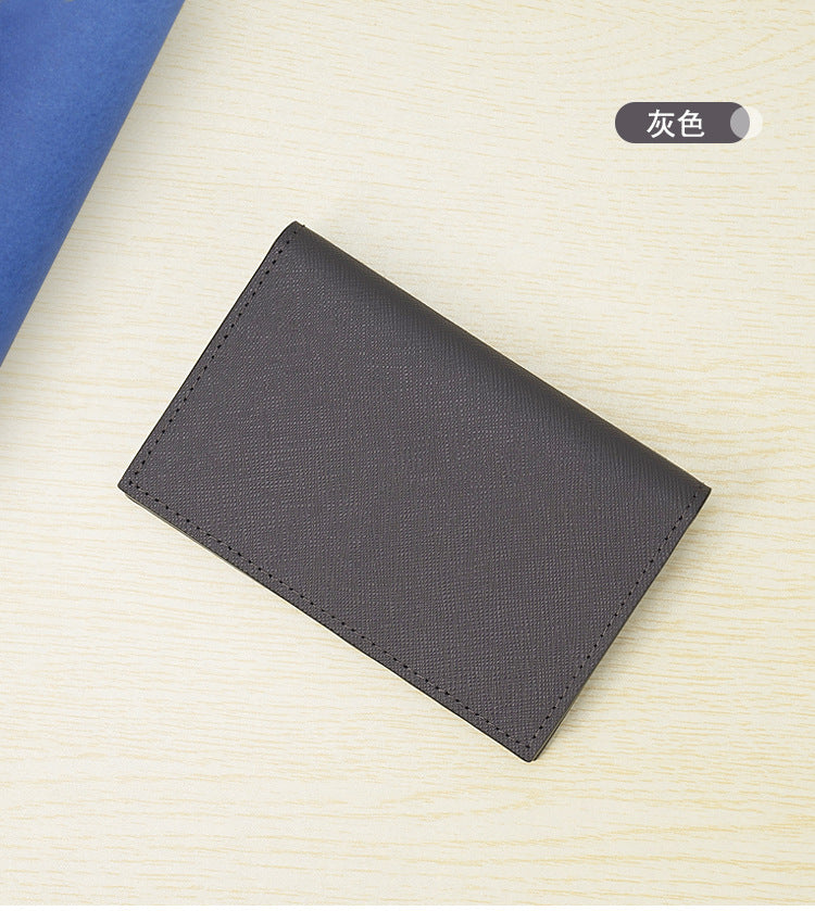 Customized Genuine Leather Card Holder for Men, Business Cowhide Cross-Grain Rfid Anti-Magnetic Card Holder, Ultra-Thin Bank Credit Card Holder Lo