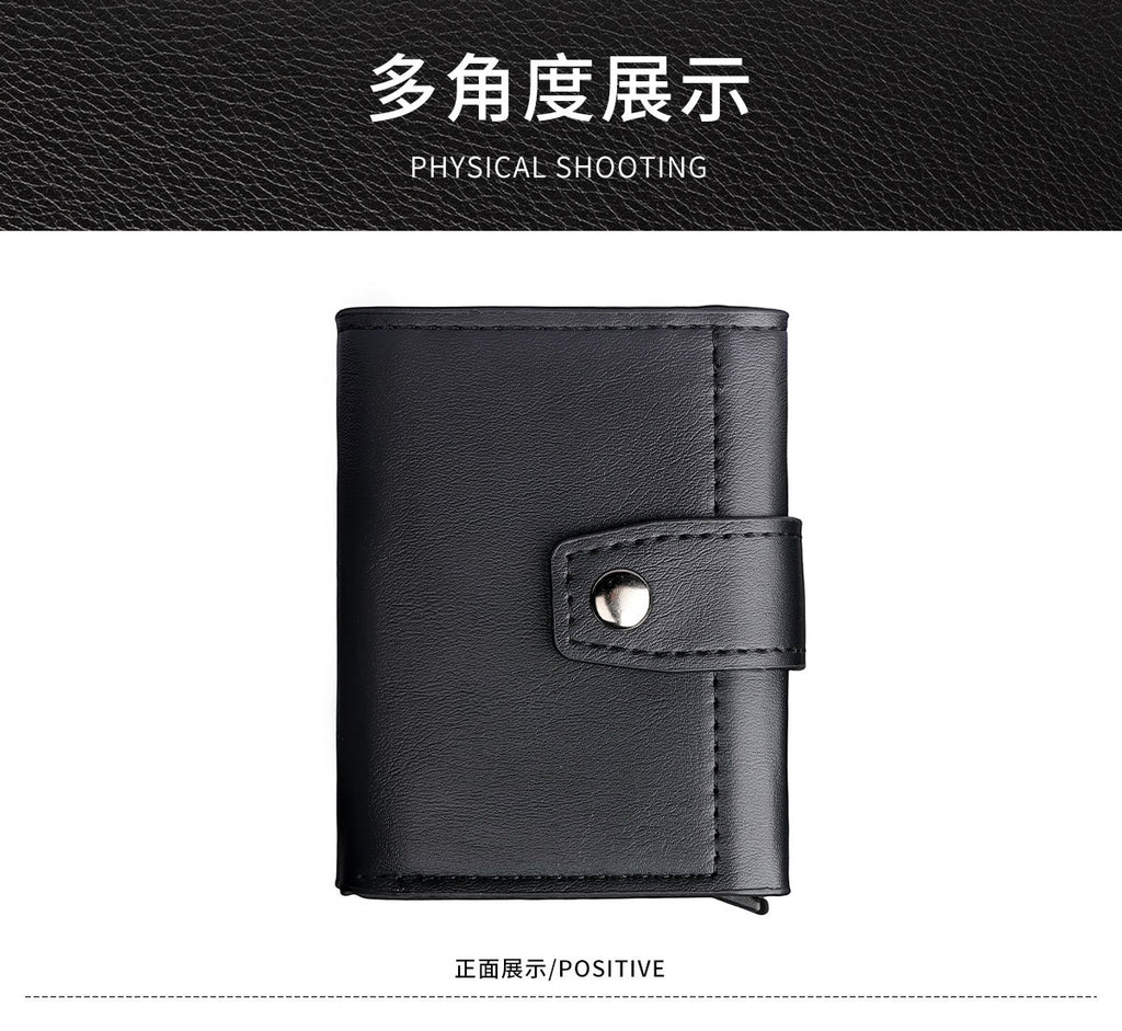 Cross-Border Popular Multi-Card Slot Men's Wallet Automatic Pop-Up Card Holder Unisex Credit Card Holder Card Holder Wholesale Women