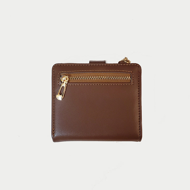 Ins Wallet Women's Short Multi-Functional Keychain Zipper Card Holder Coin Purse Women's Leather Wallet New Portable
