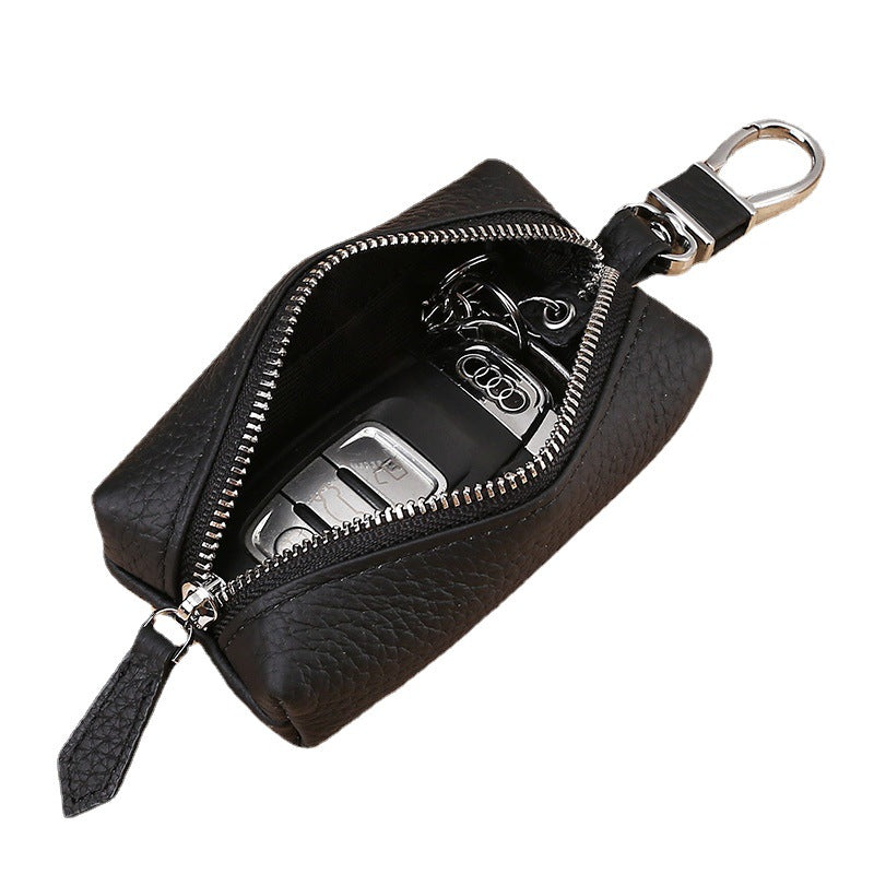 Upgraded High Quality Leather Exquisite Key Case Cowhide Key Case Home Car Key Dual Key Bag