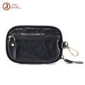 Portable Leather Key Bag Car Key Storage Bag Multifunctional Coin Purse with Card Holder Waist Hanging Cowhide Key Bag for Men